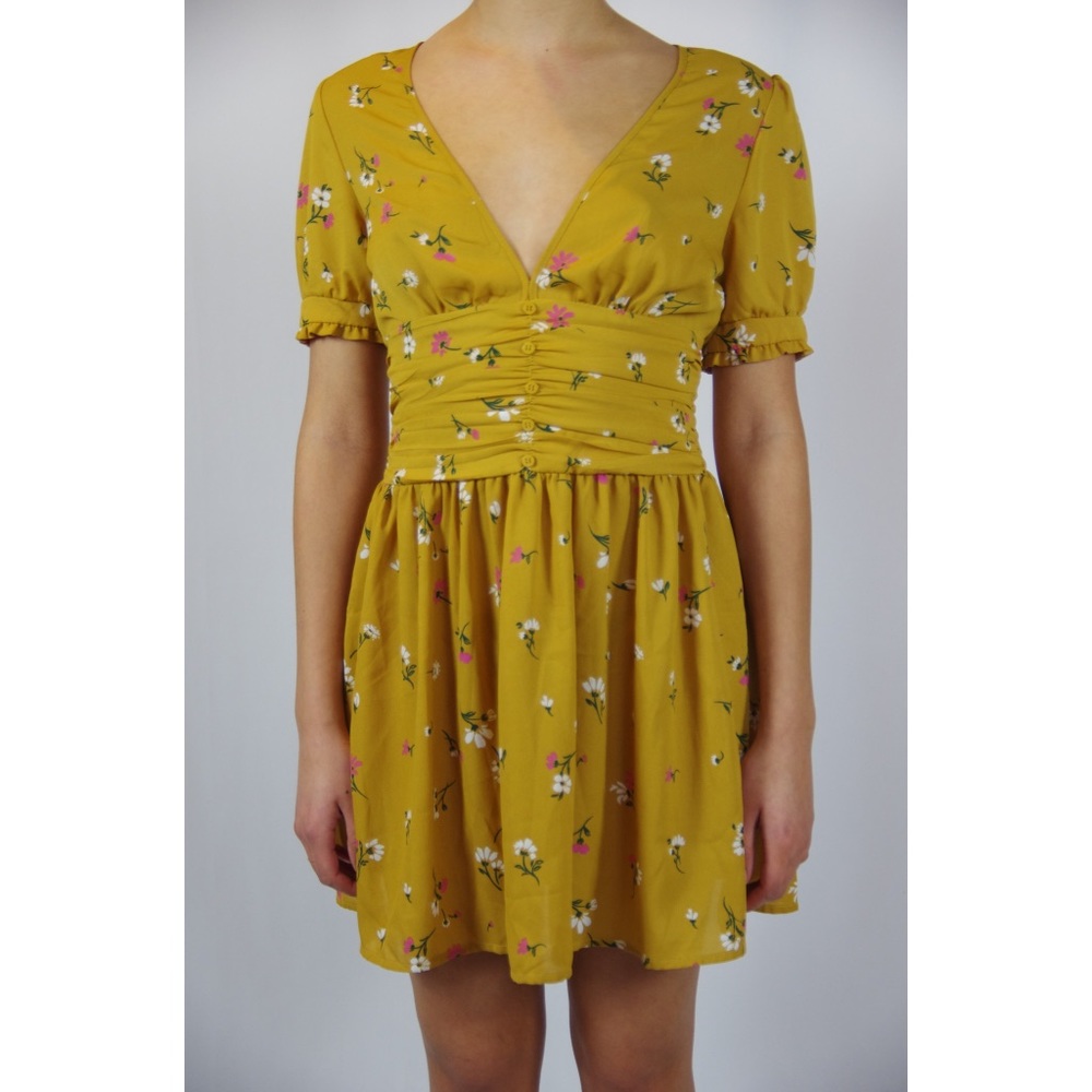 Yellow floral dress